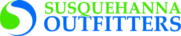 Susquehanna Outfitters logo: green 'Susquehanna' text next to blue 'Outfitters' with a green-and-blue circular S-shaped emblem on the left.